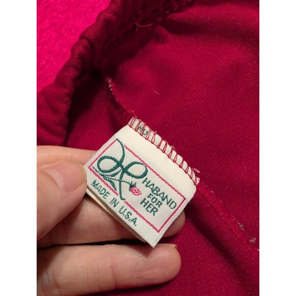 Vintage 80s/90s Haband for Her Red Polyester Pants Sz 12P USA Made Elastic Waist - Picture 4 of 6